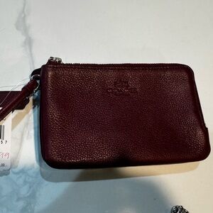 Coach Burgundy Leather wristlet Wallet